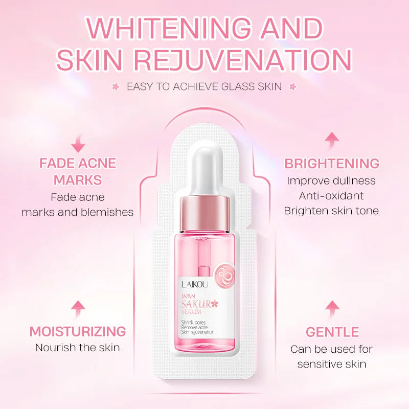 20Pcs Japan Sakura Serum Anti-Aging Whitening Moisturizer Nourish Repairing Brightening Rejuvenation Skin Face Serum Care