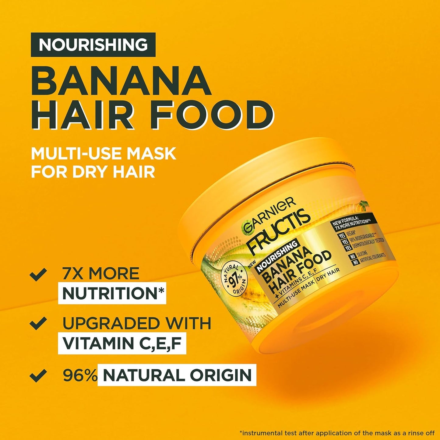 Fructis, 3-In-1 Hair Mask, Hydrating & Softening, Hair Food Banana, 390Ml