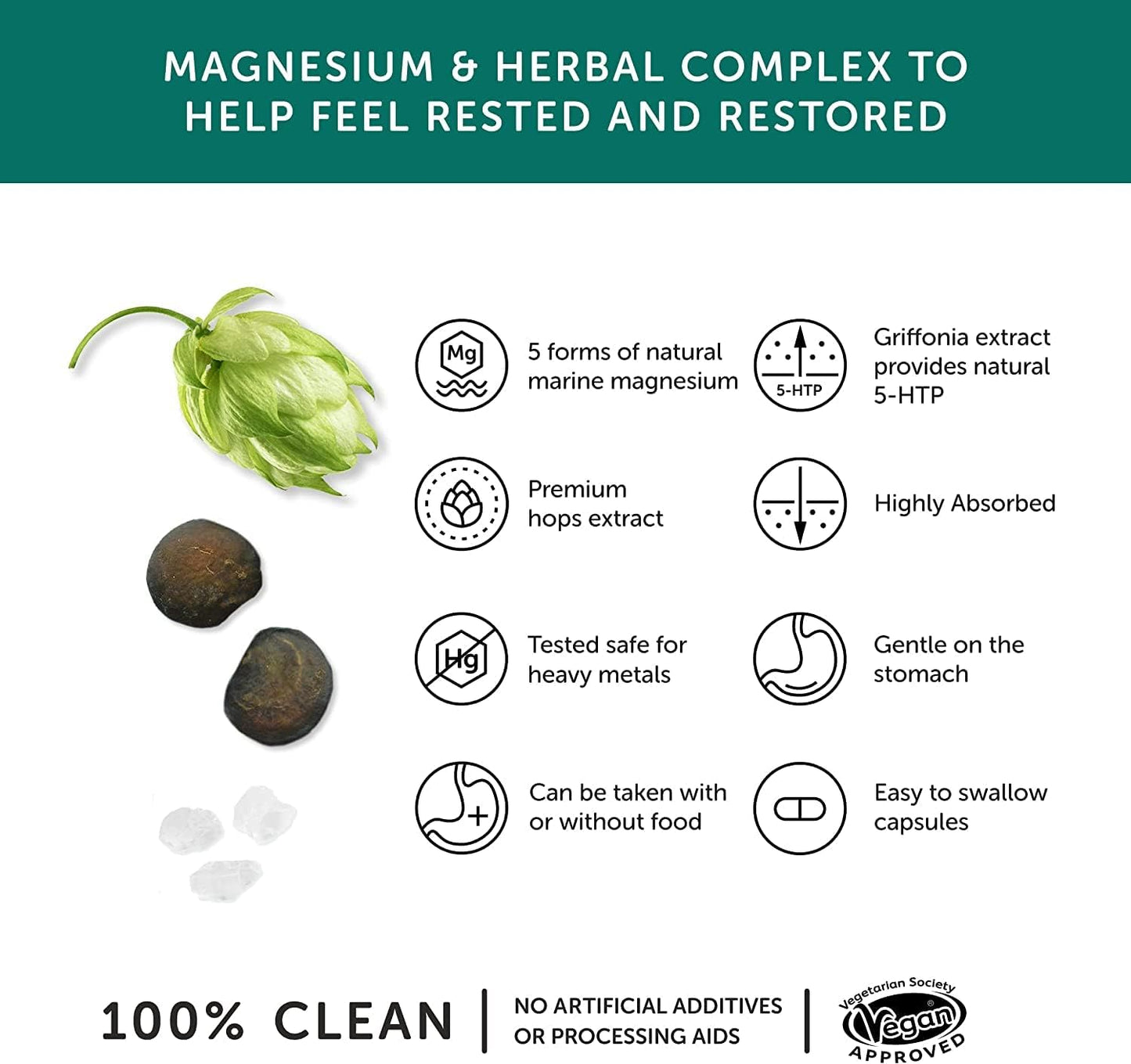 Health Oceanpure Night Time Magnesium Complex Capsules, 60-Count