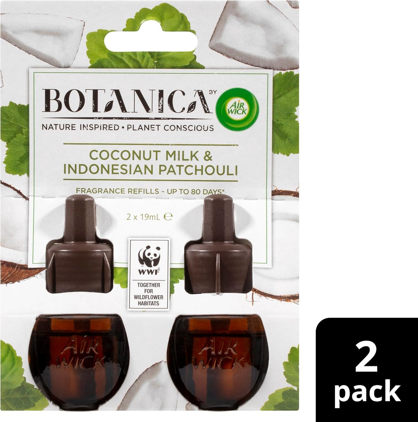 Liquid Electric Diffuser Fragrance Refill, Coconut Milk & Indonesian Patchouli, 2 X 19Ml Refill Amber ,1 ,50.0 Grams