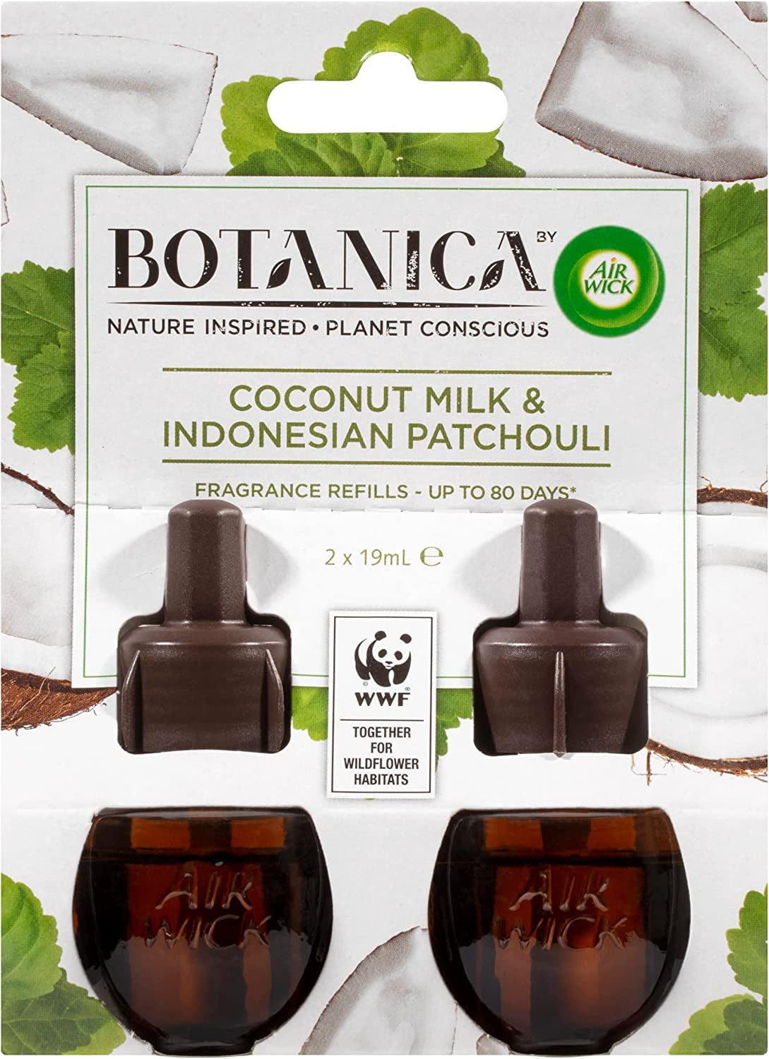 Liquid Electric Diffuser Fragrance Refill, Coconut Milk & Indonesian Patchouli, 2 X 19Ml Refill Amber ,1 ,50.0 Grams