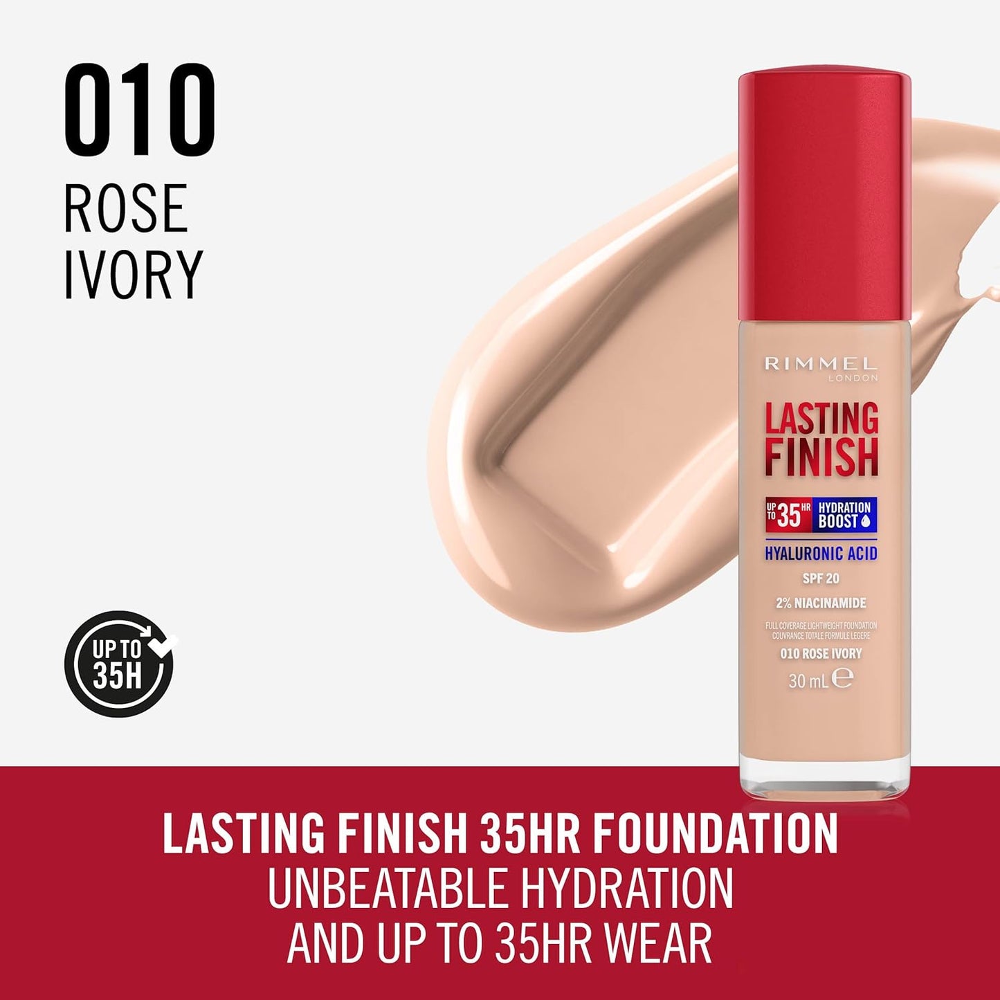 London Lasting Finish 35 Hour Foundation, 010 Rose Ivory