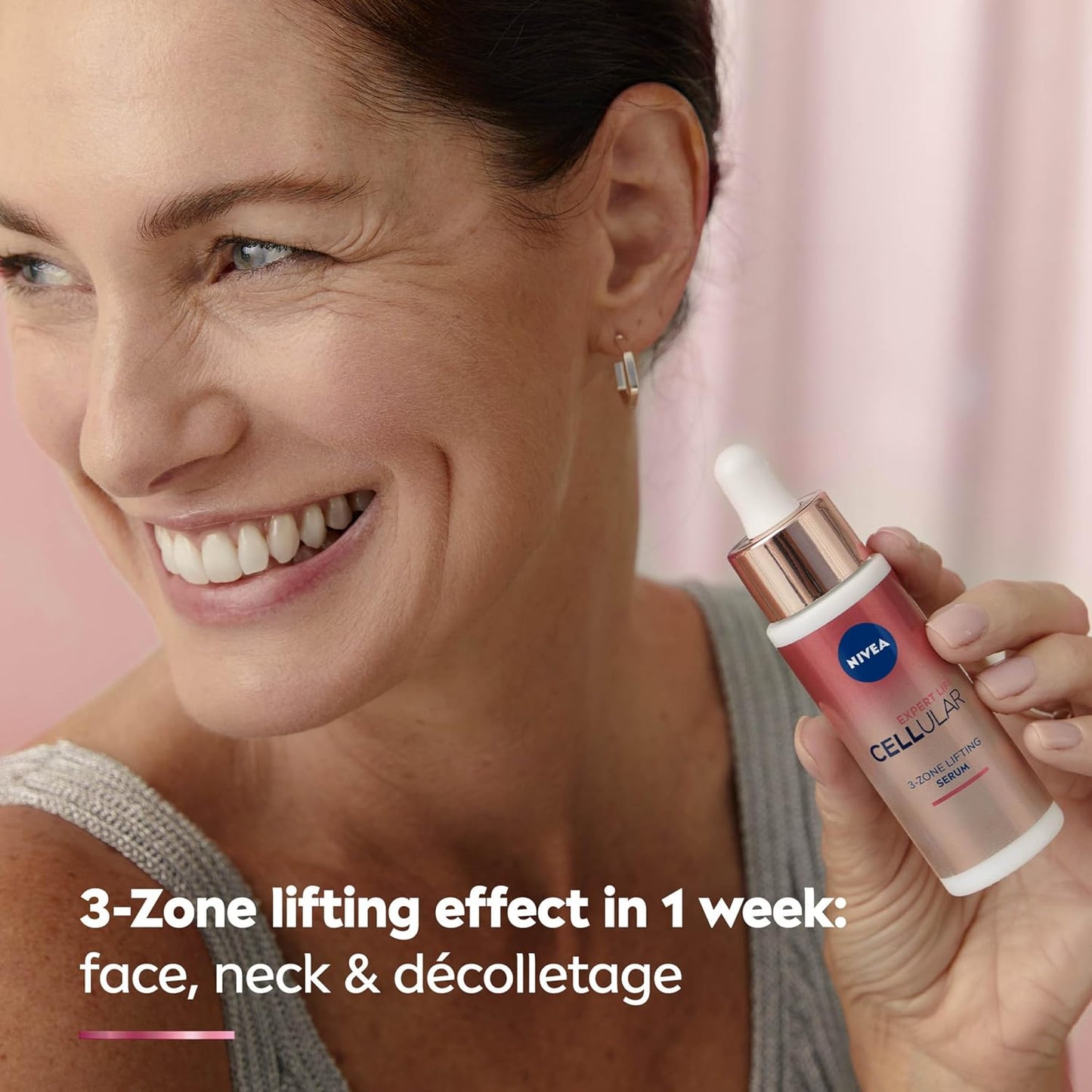 Cellular Expert Lift 3-Zone Lifting Face Serum 30Ml | anti Ageing with Bakuchiol | Firms Skin | Smoothes Fine Lines | Bio Retinol Face Serum Alternative | Lifting & Tightening Serum