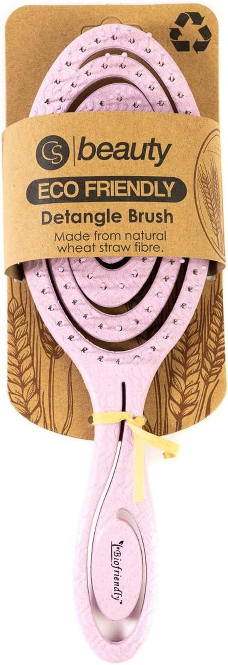 Eco Friendly Straw Hairbrush, Flexible Soft Pin Bristles, Detangling Wet/Dry Hair, Head Massaging Pro (Oatmeal)