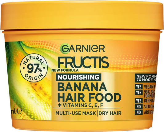 Fructis, 3-In-1 Hair Mask, Hydrating & Softening, Hair Food Banana, 390Ml