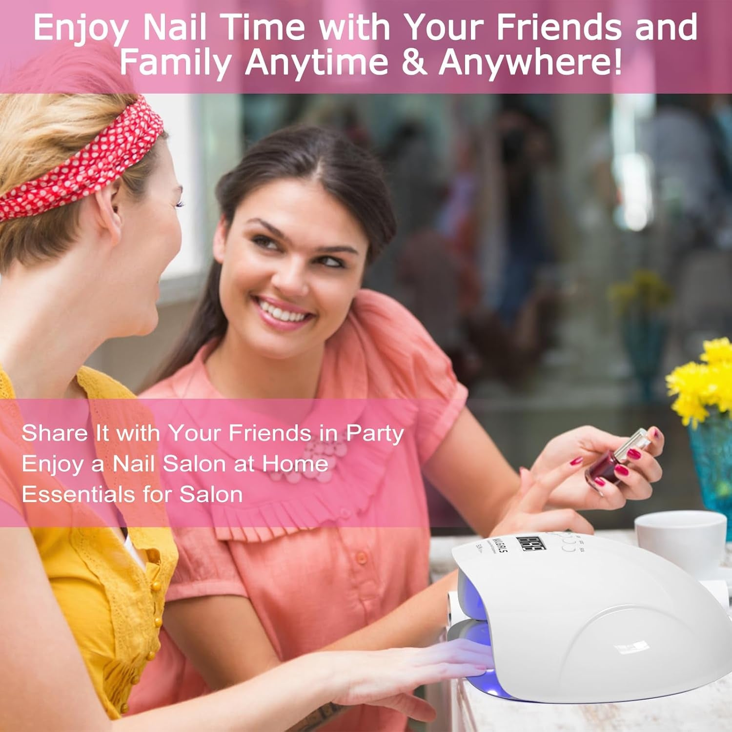 UV LED Nail Lamp,  150W Nail Dryer for Gel Nail Polish 4 Timer Setting with Automatic Sensor, UV Nail Light Curing Lamp for Home, Salon