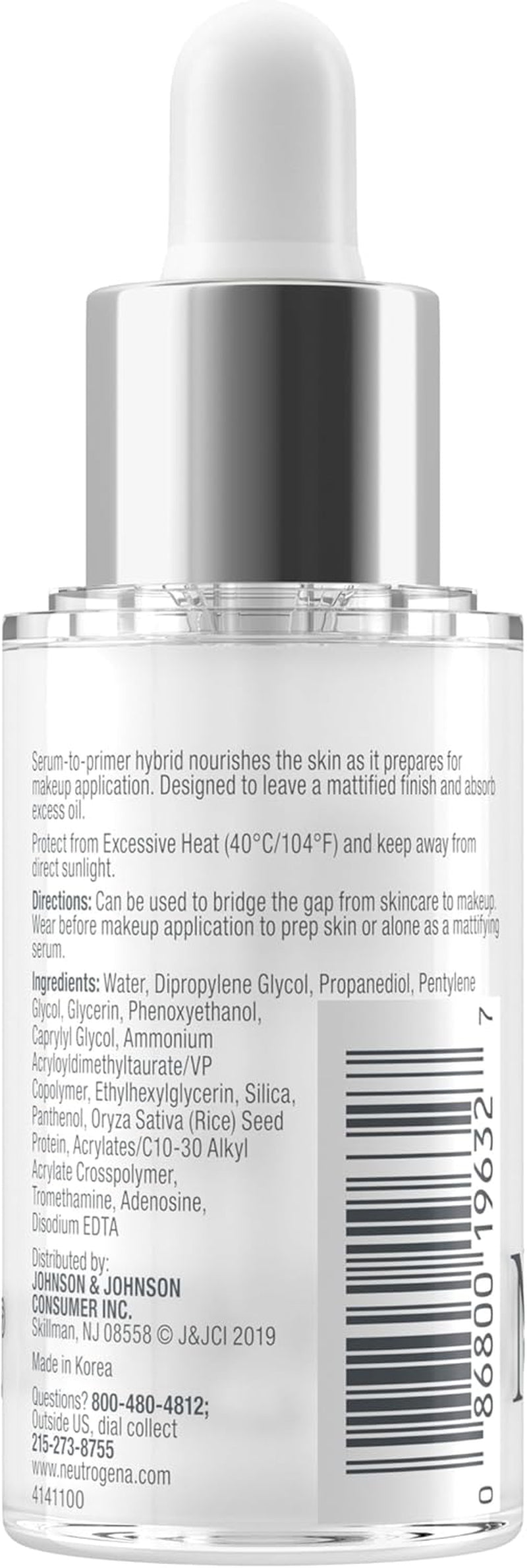 Shine Control Matte Booster Face Primer & Serum, Skin-Mattifying Serum-To-Primer with Rice Protein, Absorbs Excess Oil & Keeps Skin Shine Free, 1.0 Fl. Oz
