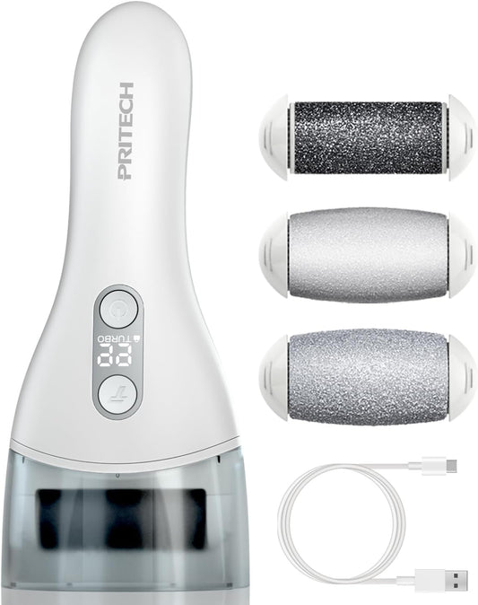 Electric Callus Remover for Feet, Rechargeable Foot File Electronic Pedicure Tools Kit for Calloused Removal, Waterproof Electric Foot Scrubber Duty Feet Care for Heels Dead, Heavy, Dry Skin