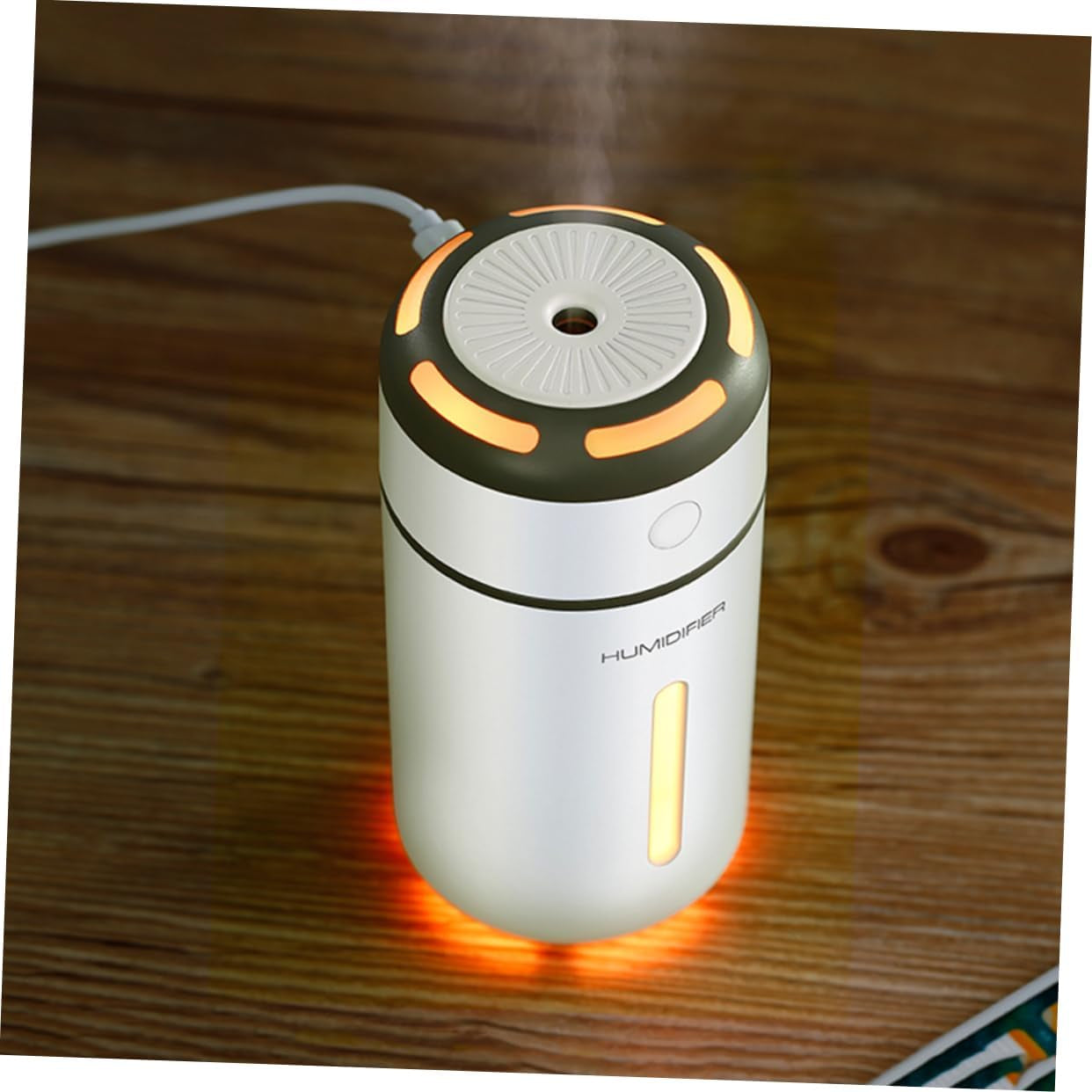 Mini Aroma Diffuser Humidifier Oil Diffuser for Car Office Home Led Light Changing White