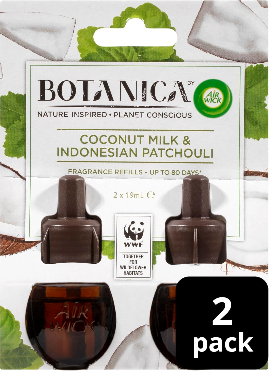 Liquid Electric Diffuser Fragrance Refill, Coconut Milk & Indonesian Patchouli, 2 X 19Ml Refill Amber ,1 ,50.0 Grams