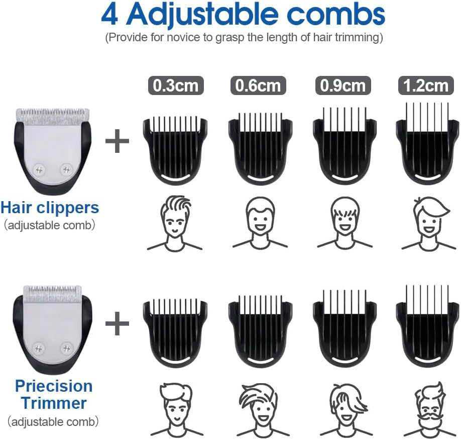 Beard Trimmer Hair Clipper, Electric Cordless Men’S 5 in 1 Grooming Kit, Hair Trimmer & Mustache Trimmer & Ear Nose Hair Trimmer& Foil Trimmer with Blade Waterproof USB Rechargeable