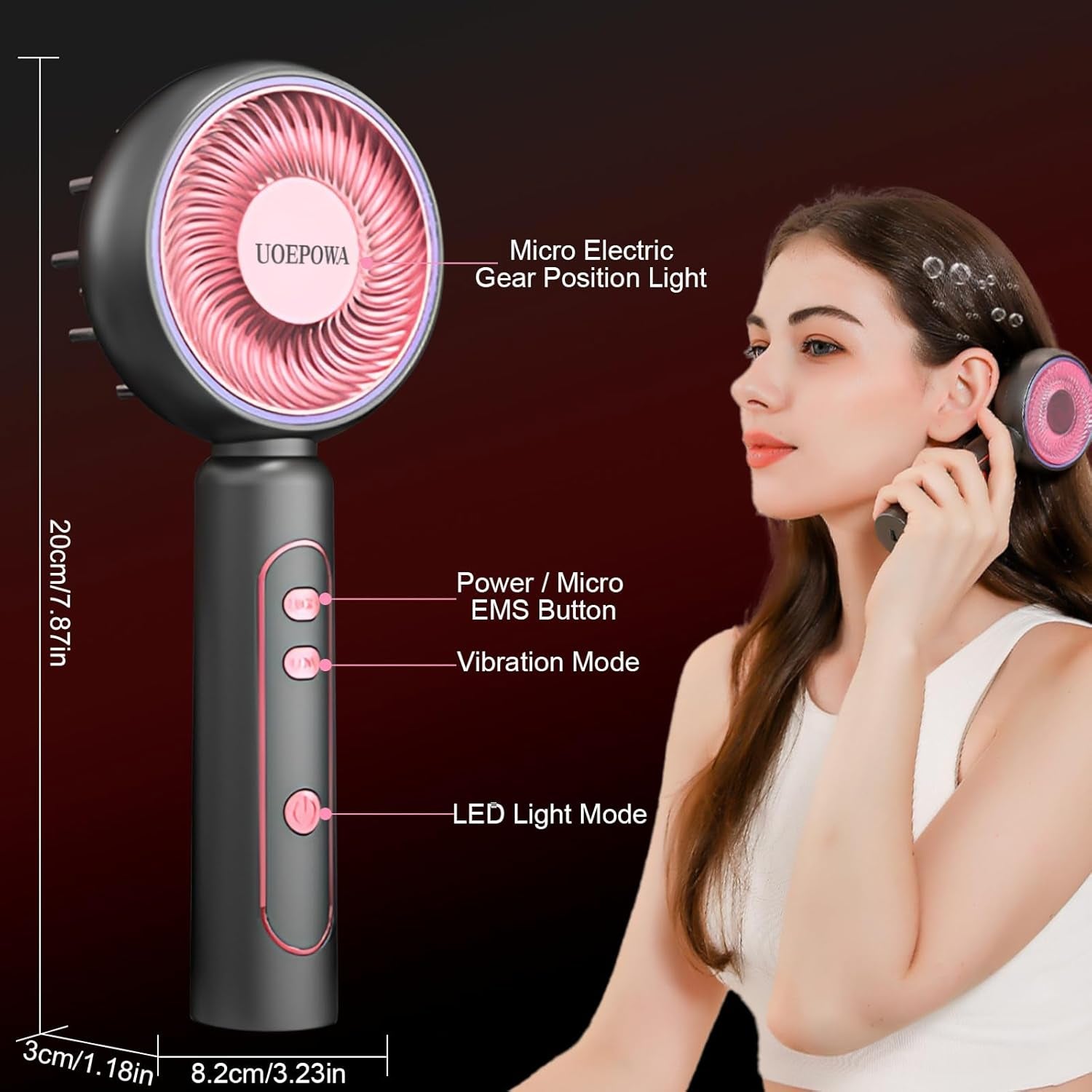 Scalp Massaging Brush with Oil Applicator for Women Wife, Cordless Electric Massager for Scalp & Hair, 3 Vibration Modes & EMS Massage, Portable Scalp Messenger for Hair & Head Relaxation