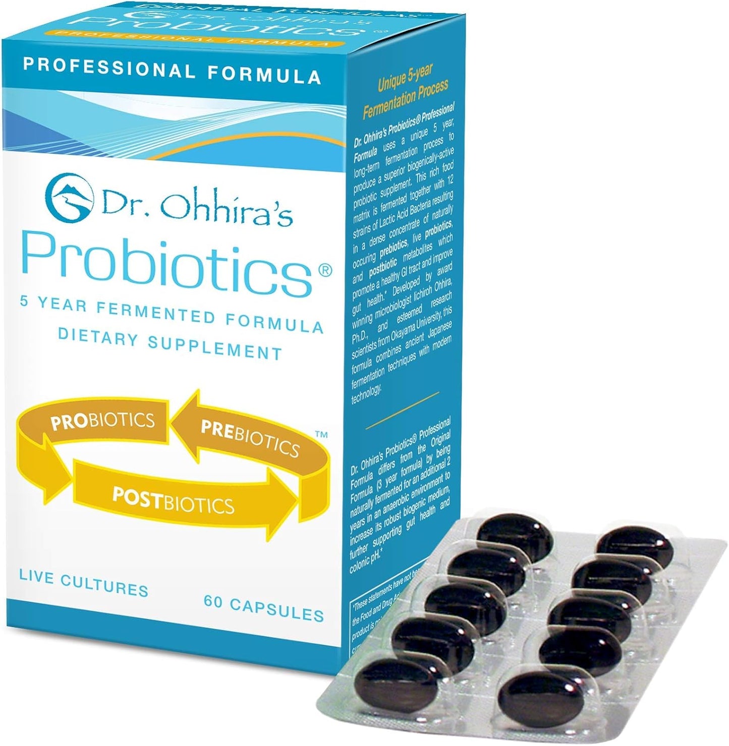 Dr. Ohhira'S Probiotics Professional Formula, 5 Year Fermented Dietary Supplement with Probiotics, 60 Capsules
