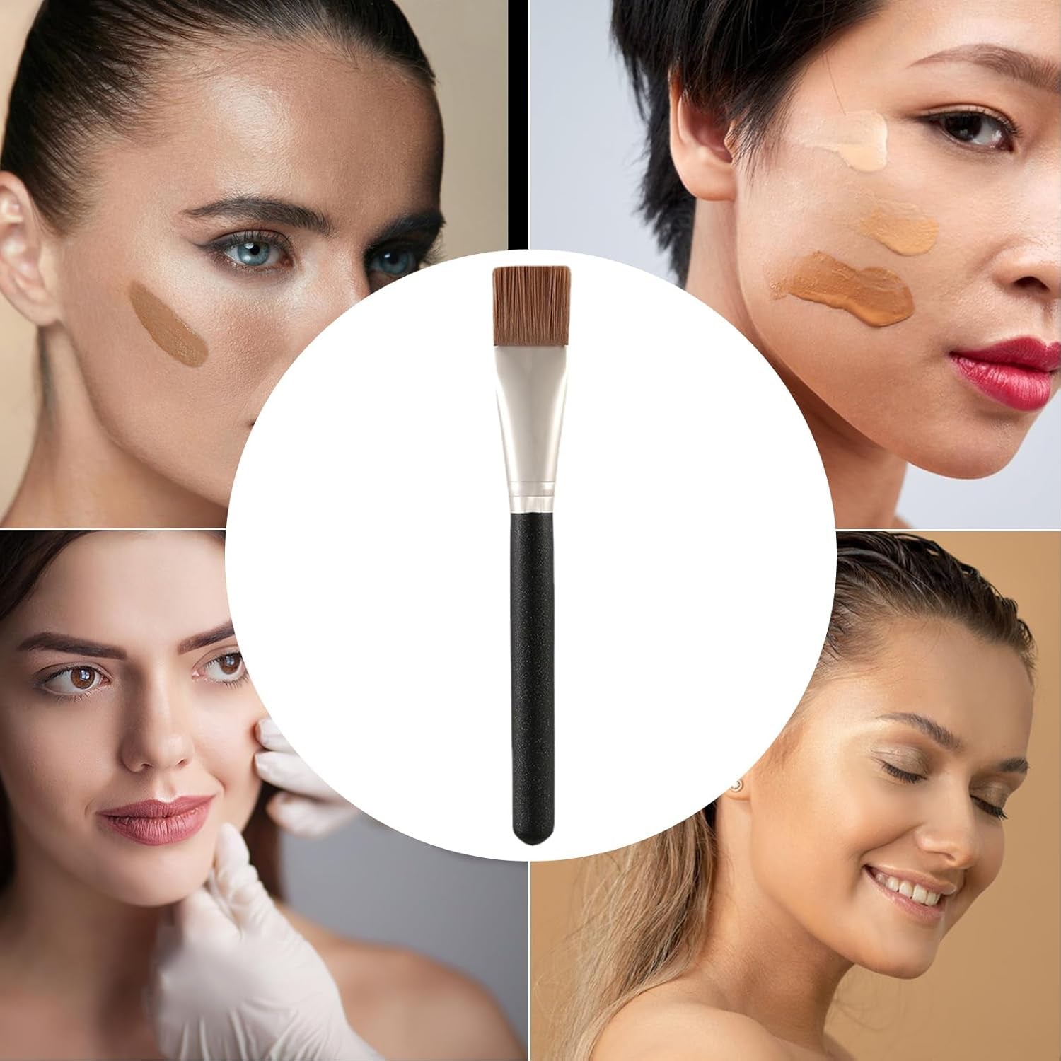 Concealer Brushes | Emulsion Cosmetics Portable Brushes with Flat Tip,Women Makeup Tools for Concealer, Pre-Makeup, Foundation, Foundation Cream, Masque Cream