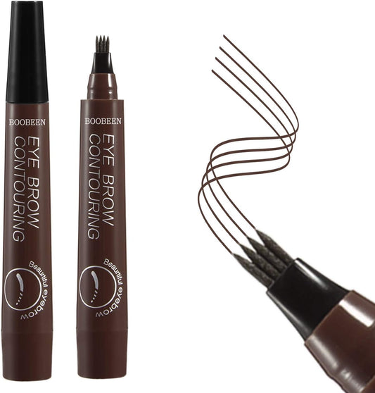 Waterproof Eyebrow Pen - Microblading Eyebrow Pencil with a Micro-Fork Tip Applicator - Creates Natural Looking Brows Makeup Effortlessly