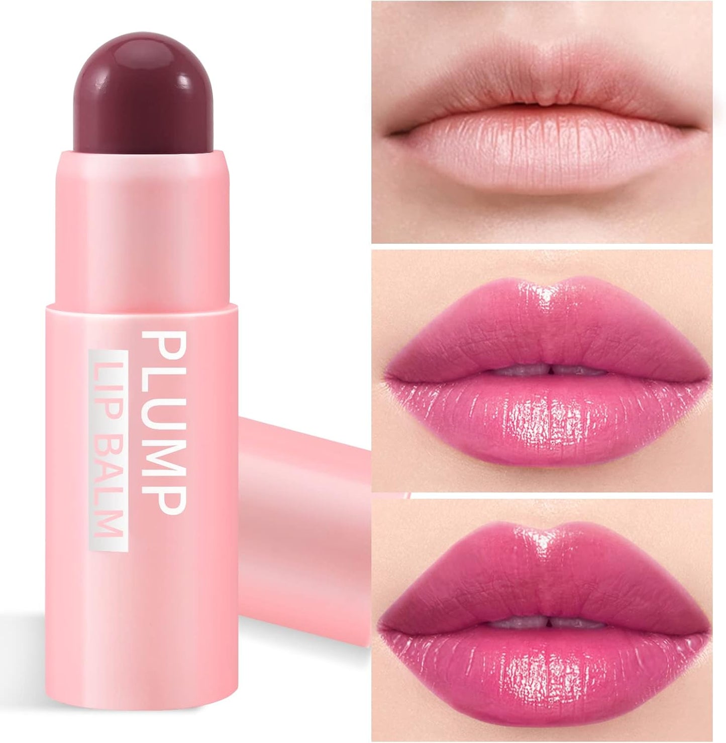 Lip Plumping Balm,Moisturizing Lip Plumper Makeup, Long Lasting Lip Moisturizer for Lip Care, Hydrating Lip Balm for Natural Lip Color
