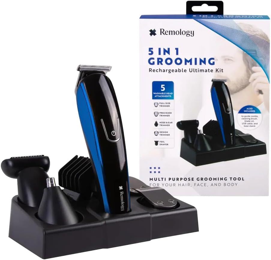 Beard Trimmer Hair Clipper, Electric Cordless Men’S 5 in 1 Grooming Kit, Hair Trimmer & Mustache Trimmer & Ear Nose Hair Trimmer& Foil Trimmer with Blade Waterproof USB Rechargeable