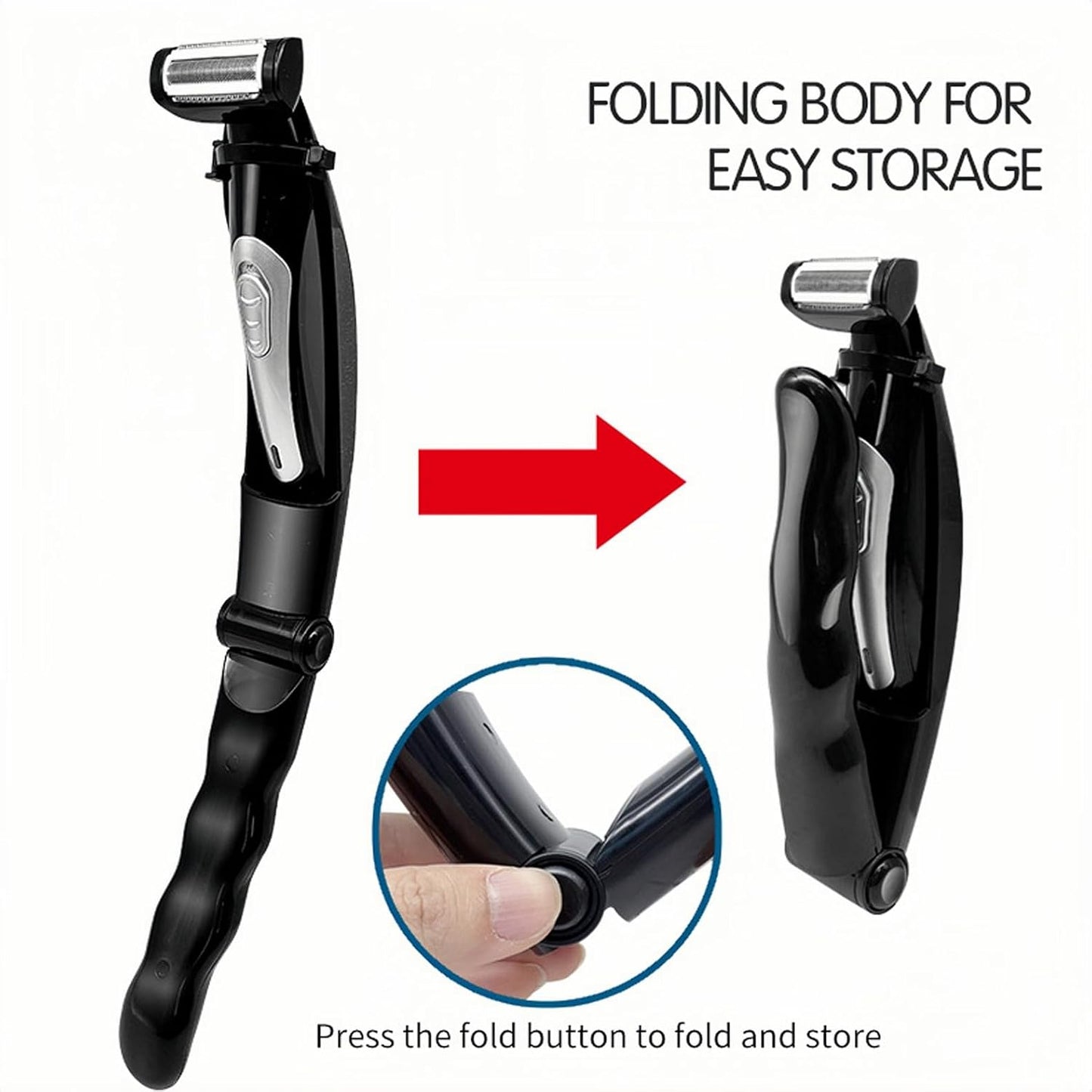 Multi-Fuctional Chest Back Shavers for Men, Wet Dry Use Back Extreme Reach Removable Handle Power Burst Manscaped Shavers for Men‘S Daily Care