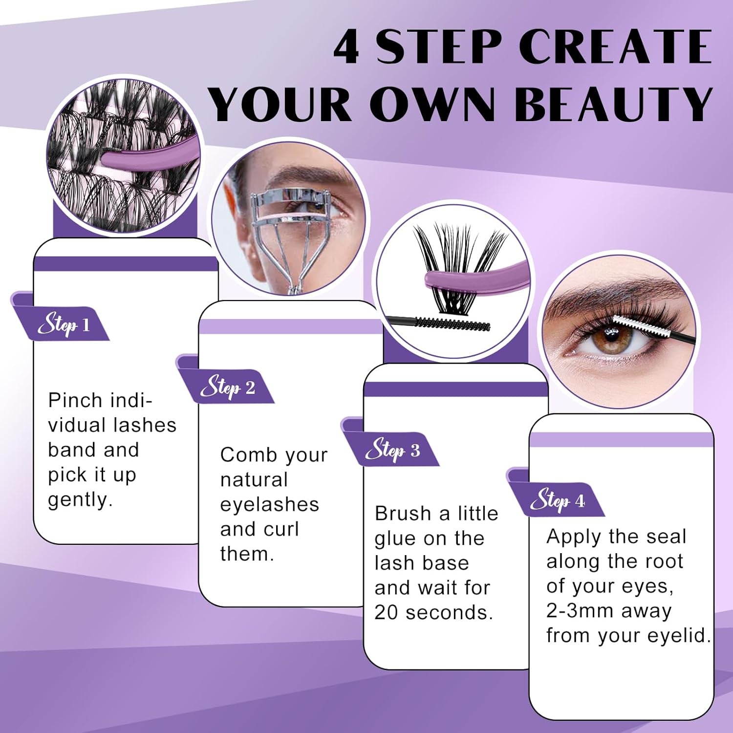 DIY Eyelash Extension Kit 280 Pcs 30D+40D Clusters Kit Eyelashes Extension Kit with Lash Bond and Seal Lash Clusters Kit at Home(Kit-30D+40D-9-16Mix)