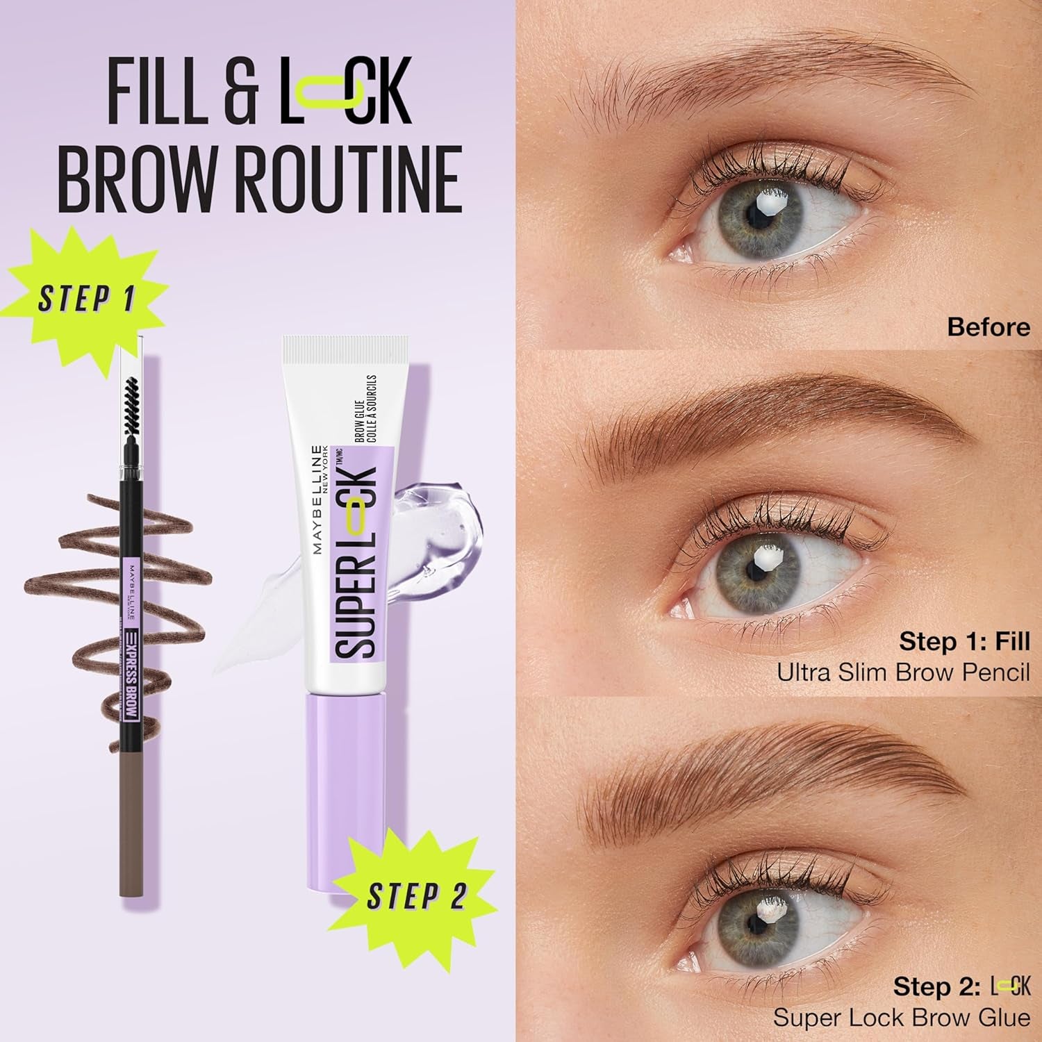 New York Eyebrow Pencil, Defines Eyebrows, Slim Precision Tip, Buildable Formula, Built-In Spoolie Brush, Brow Ultra Slim, Deep Brown