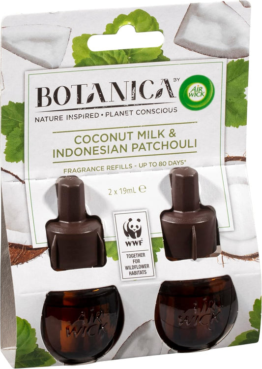 Liquid Electric Diffuser Fragrance Refill, Coconut Milk & Indonesian Patchouli, 2 X 19Ml Refill Amber ,1 ,50.0 Grams