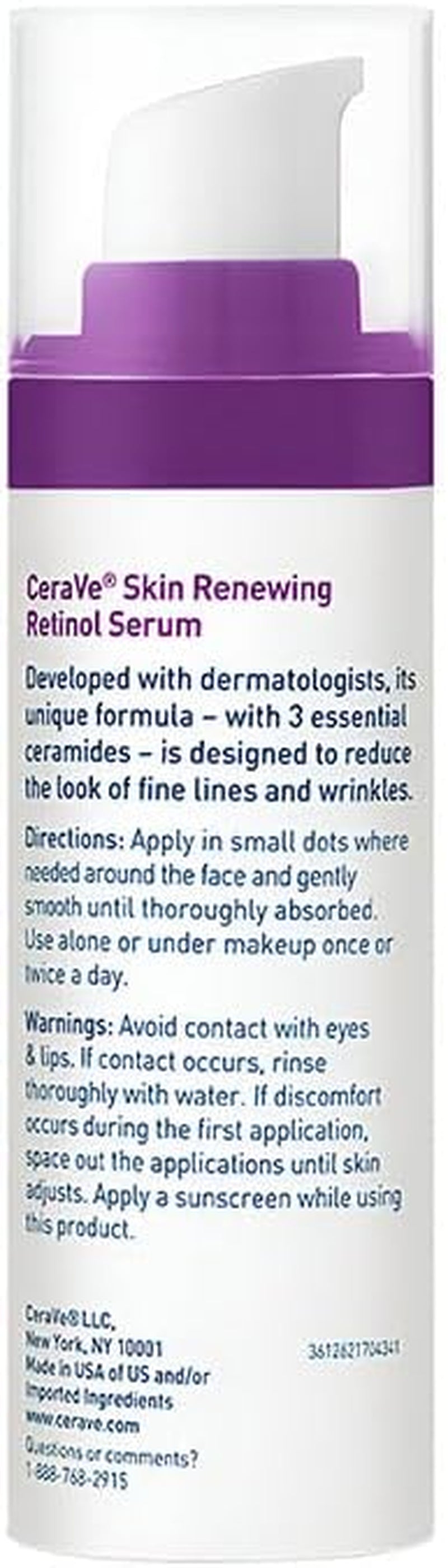 Cerave Skin Renewing Retinol Serum 30Ml, Nourising Anti-Ageing Serum for Younger Looking Skin, Anti-Wrinkle Serum for Fine Lines with Encapsulated Retinol, Hyaluronic Acid + 3 Essential Ceramides