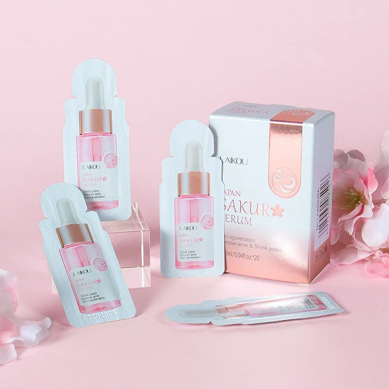20Pcs Japan Sakura Serum Anti-Aging Whitening Moisturizer Nourish Repairing Brightening Rejuvenation Skin Face Serum Care