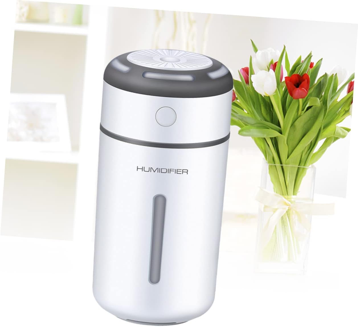 Mini Aroma Diffuser Humidifier Oil Diffuser for Car Office Home Led Light Changing White