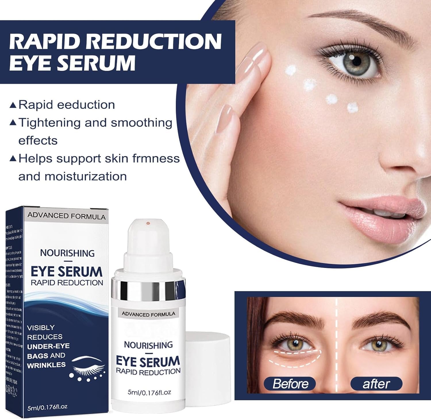 Anti Wrinkle Eye Serum, anti Wrinkle, Anti-Dryness,Serum Visibly Reduces Under-Eye Bags