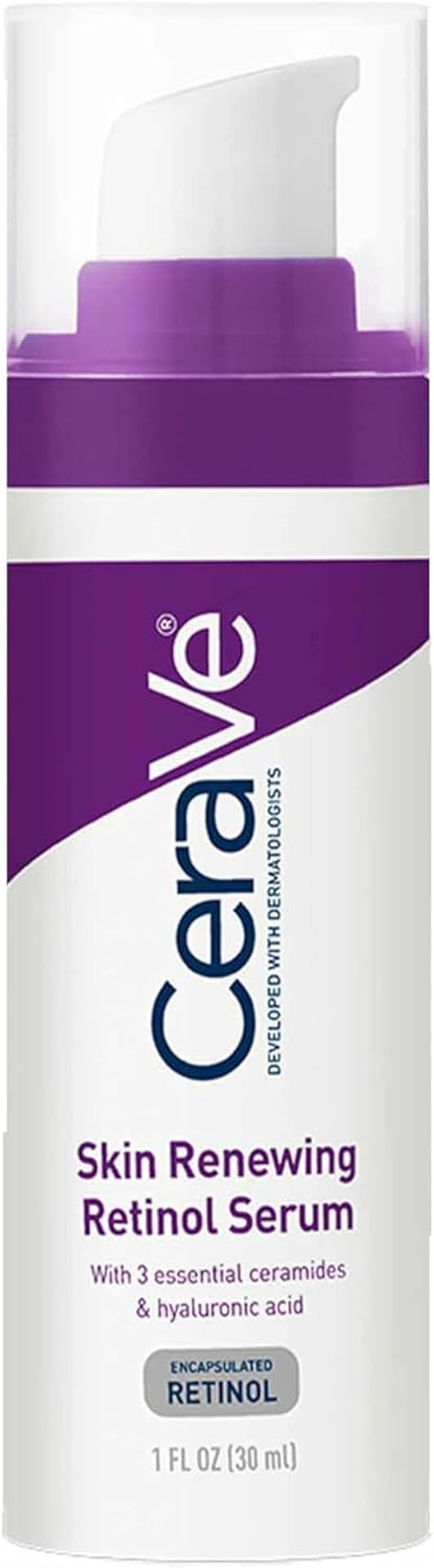 Cerave Skin Renewing Retinol Serum 30Ml, Nourising Anti-Ageing Serum for Younger Looking Skin, Anti-Wrinkle Serum for Fine Lines with Encapsulated Retinol, Hyaluronic Acid + 3 Essential Ceramides