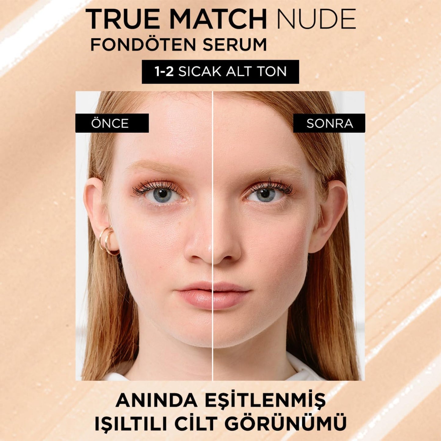 L’Oréal Paris Serum Foundation, Hydrating & Smoothing, True Match Nude Plumping Serum, 30 Ml, Sh