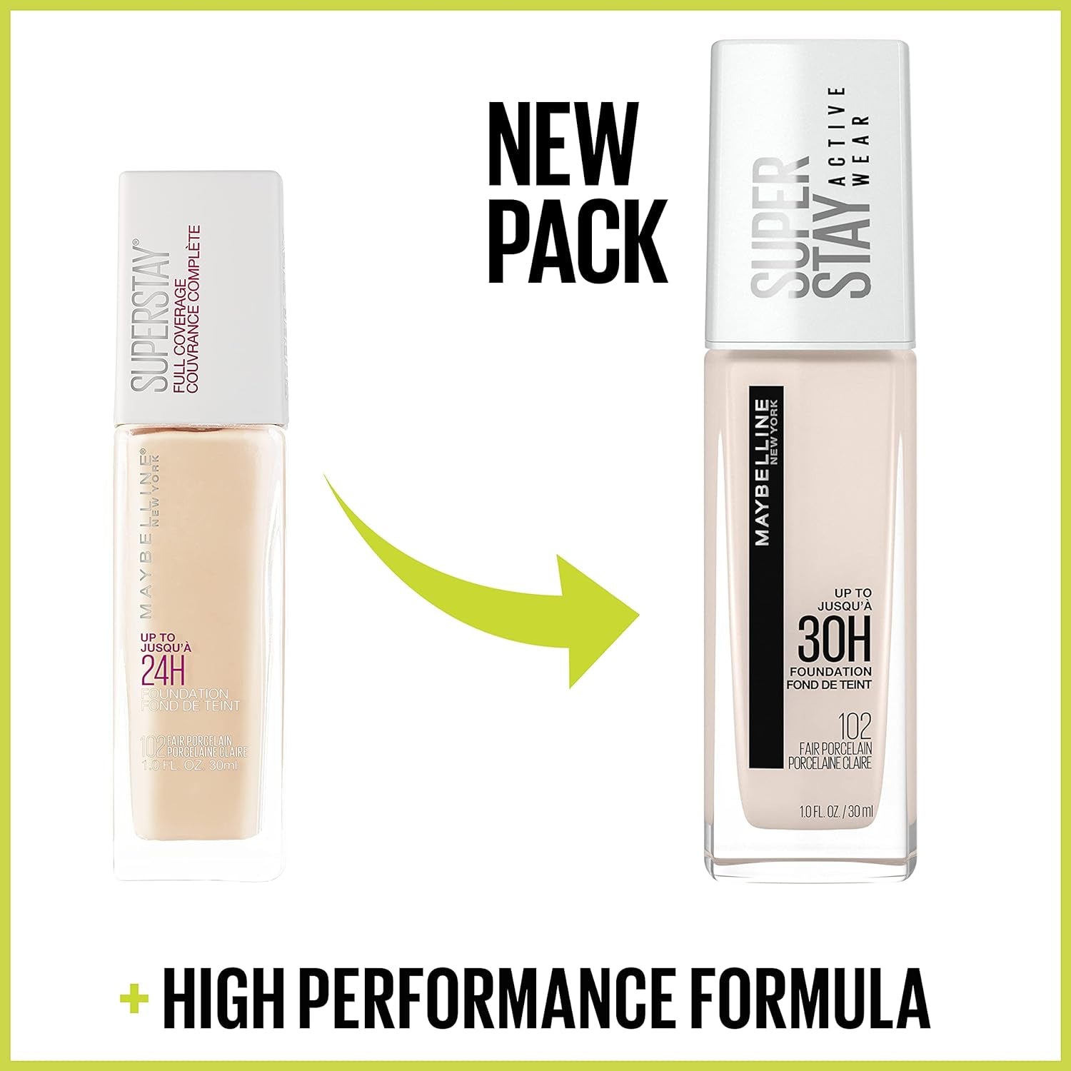 Super Stay Full Coverage Liquid Foundation Active Wear Makeup, up to 30Hr Wear, Transfer, Sweat & Water Resistant, Matte Finish, Golden, 1 Count