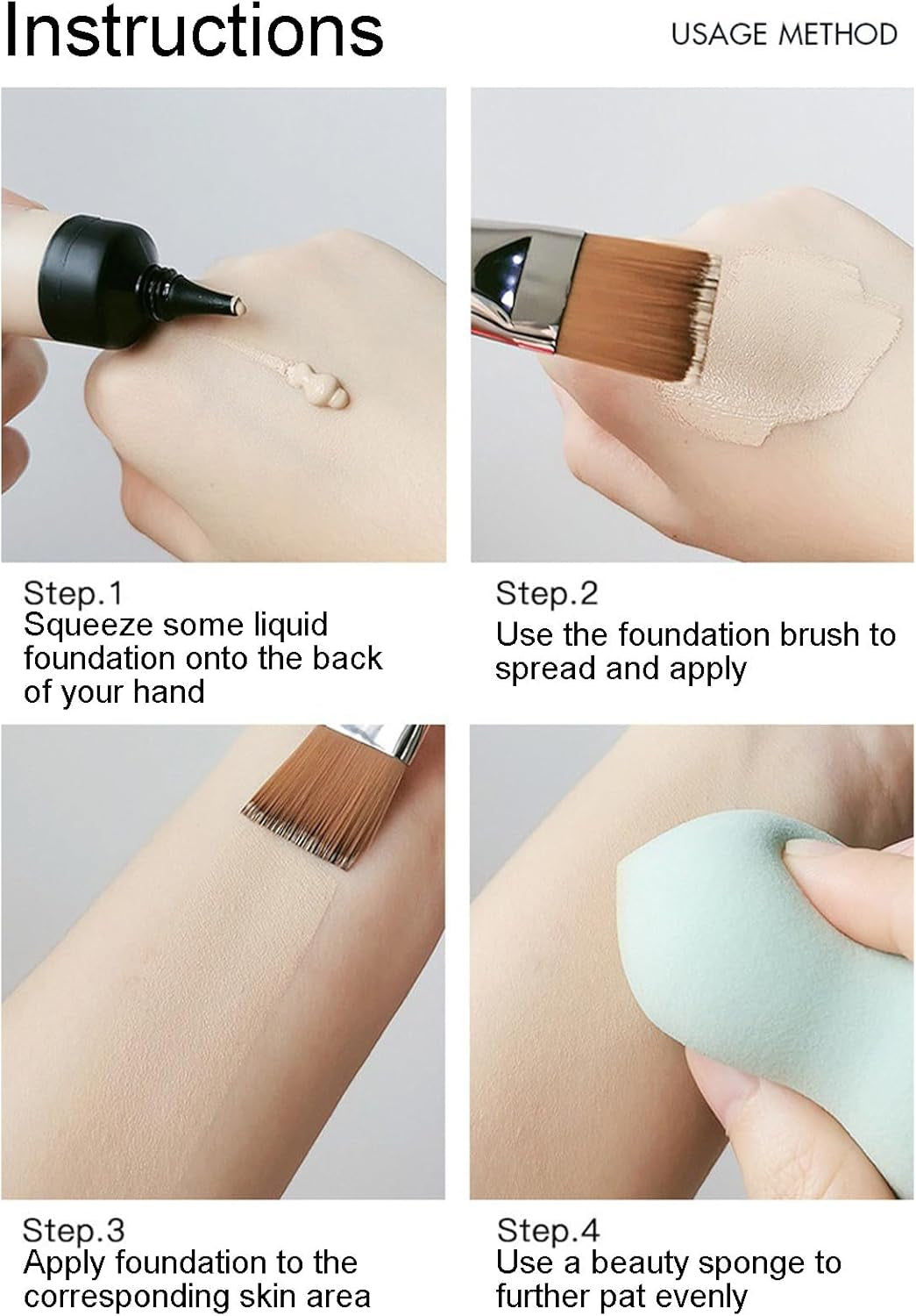 Concealer Brushes | Emulsion Cosmetics Portable Brushes with Flat Tip,Women Makeup Tools for Concealer, Pre-Makeup, Foundation, Foundation Cream, Masque Cream