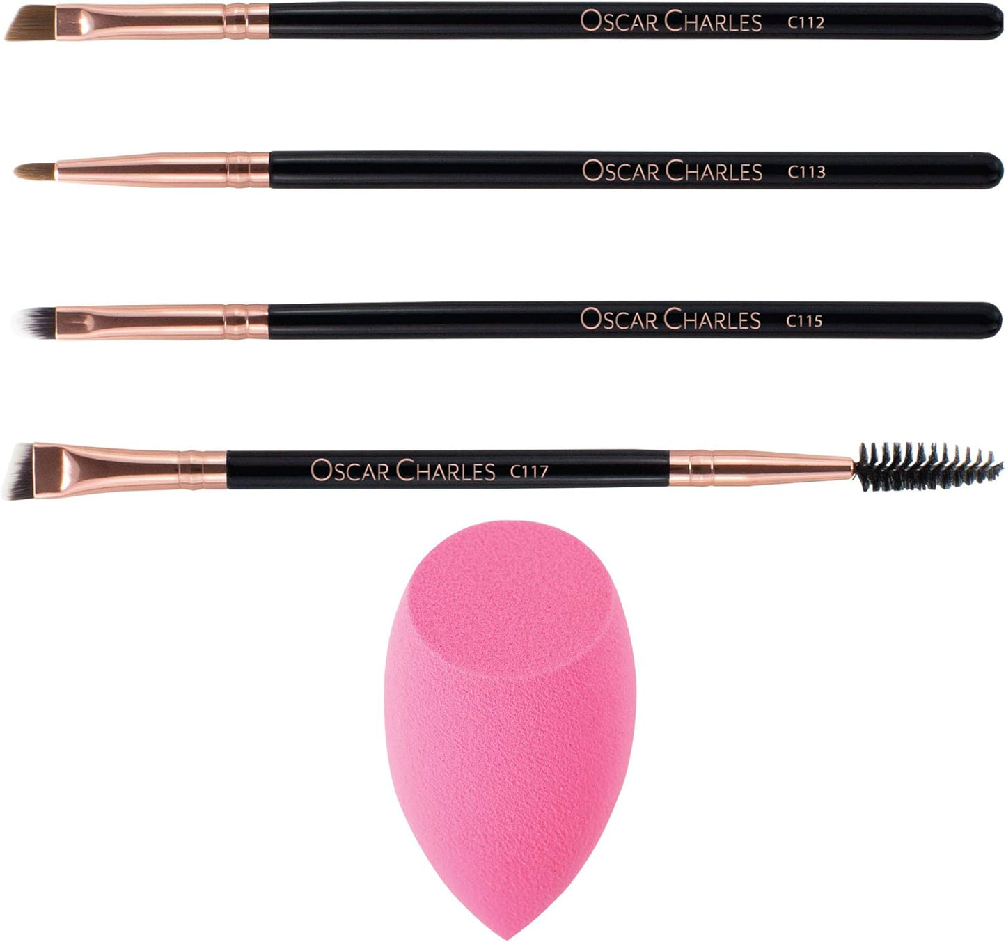 17 Piece Professional Makeup Brush Set: Make up Brushes with Case, Beauty Blender, Brush Cleaner, Product Guide and Gift Box