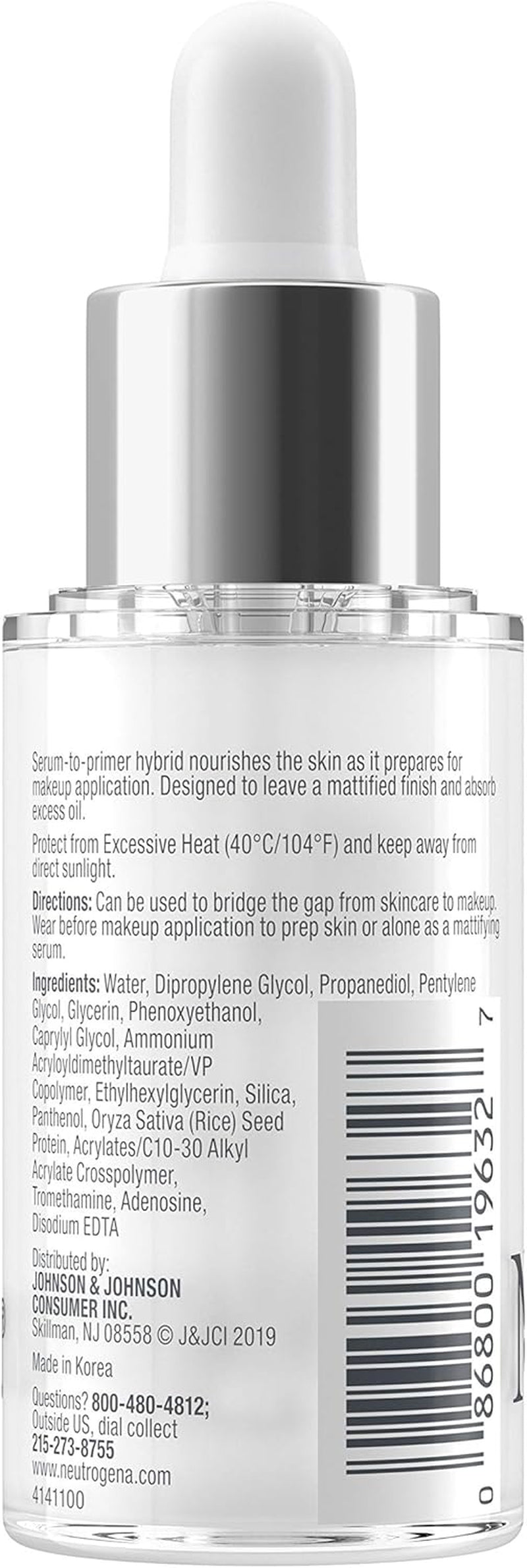 Shine Control Matte Booster Face Primer & Serum, Skin-Mattifying Serum-To-Primer with Rice Protein, Absorbs Excess Oil & Keeps Skin Shine Free, 1.0 Fl. Oz