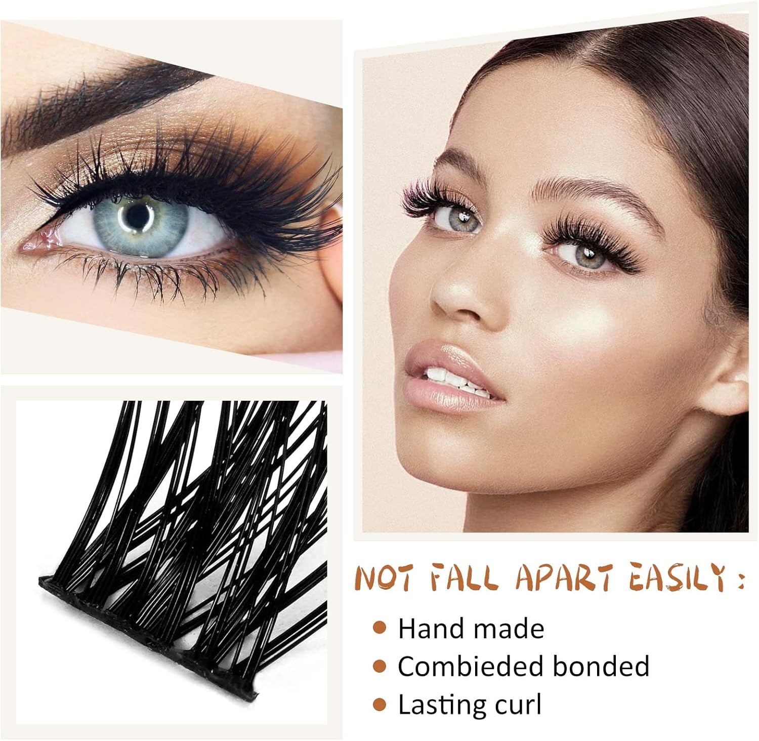 Lash Clusters D Curl 10Mm DIY Eyelash Extensions 72 Clusters Lashes C D Curl LASH Wispy Individual Lashes Eyelash Clusters Extensions Individual Lashes Cluster DIY (B28,8-16Mix)