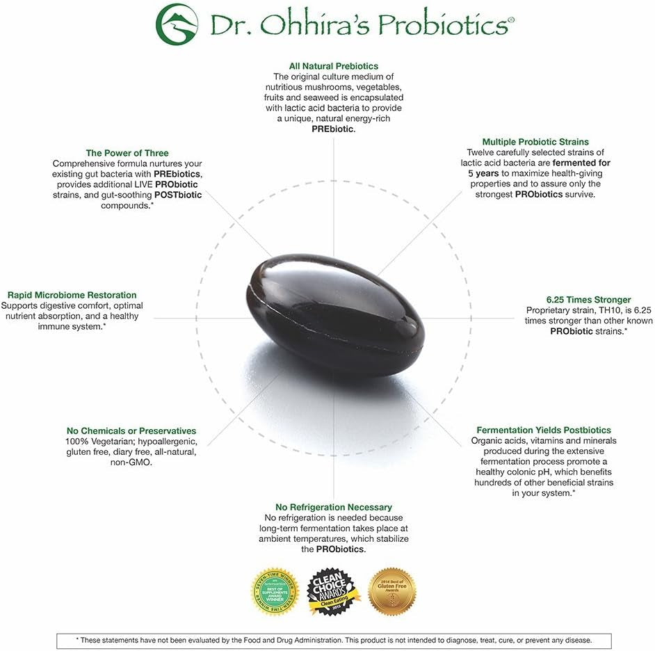 Dr. Ohhira'S Probiotics Professional Formula, 5 Year Fermented Dietary Supplement with Probiotics, 60 Capsules