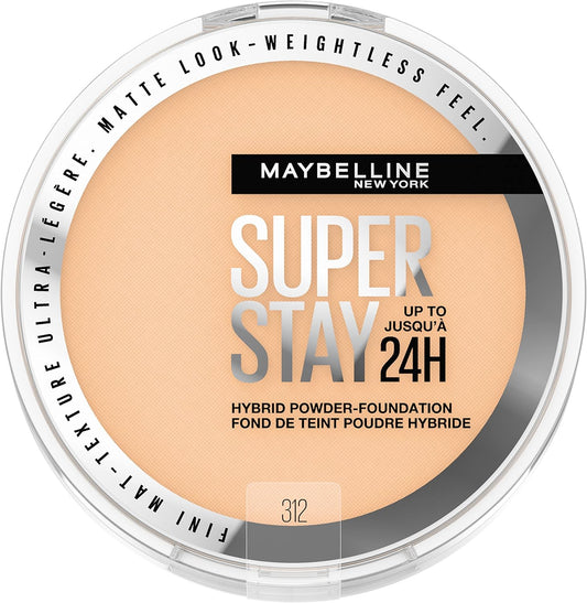 Super Stay up to 24HR Hybrid Powder-Foundation, Medium-To-Full Coverage Makeup, Matte Finish, 312, 1 Count