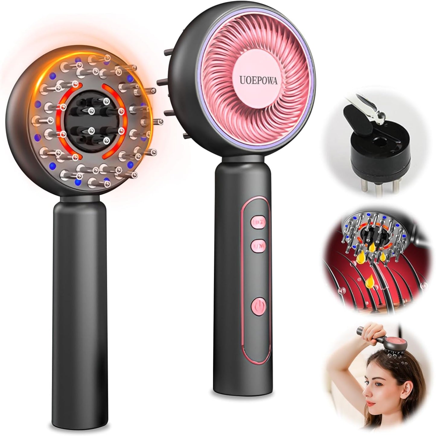 Scalp Massaging Brush with Oil Applicator for Women Wife, Cordless Electric Massager for Scalp & Hair, 3 Vibration Modes & EMS Massage, Portable Scalp Messenger for Hair & Head Relaxation